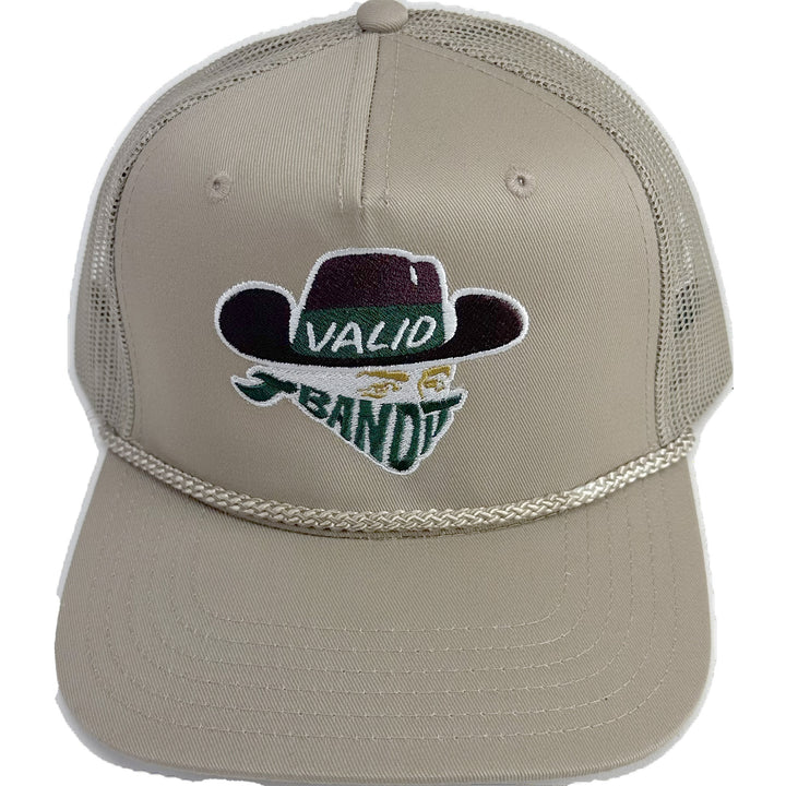 Bandit tan Trucker Hat W/ Brown and Green Stitch