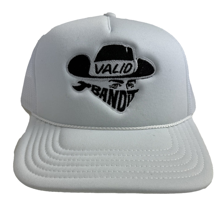 Bandit White Trucker Hat W/ Black and White Stitch